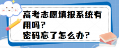 高考志愿填報系統(tǒng)有用嗎？密碼忘了怎么辦？